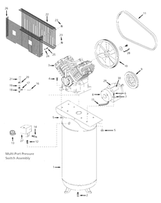 Air-Compressor Parts Diagram and Parts List for 4ME97A  Campbell Hausfeld Compressor